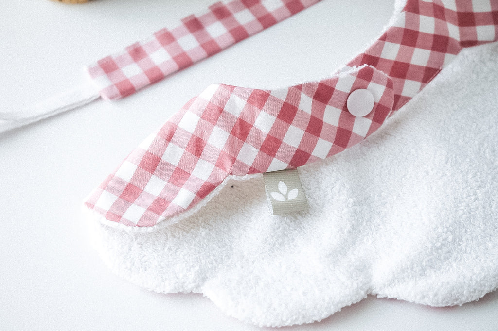 Babete Impermeável Vichy Rosa