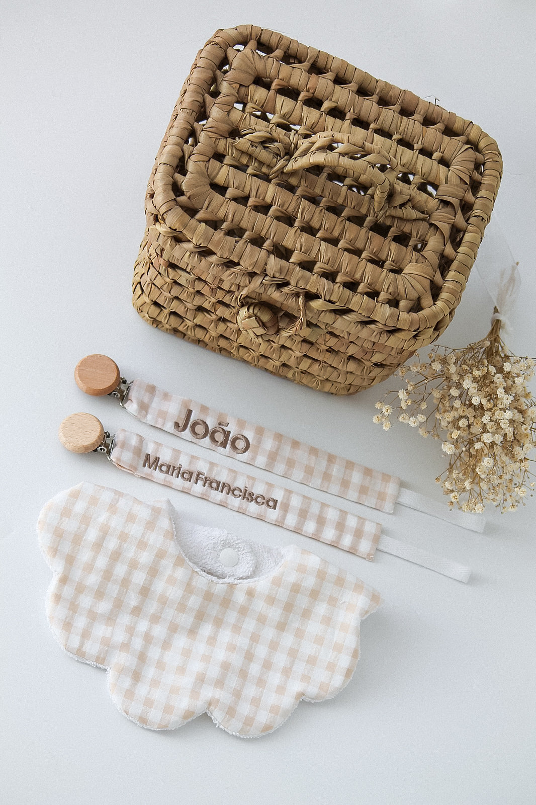 Babete Impermeável Vichy Bege