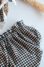 Tapa Fraldas Vichy Preto e Bege