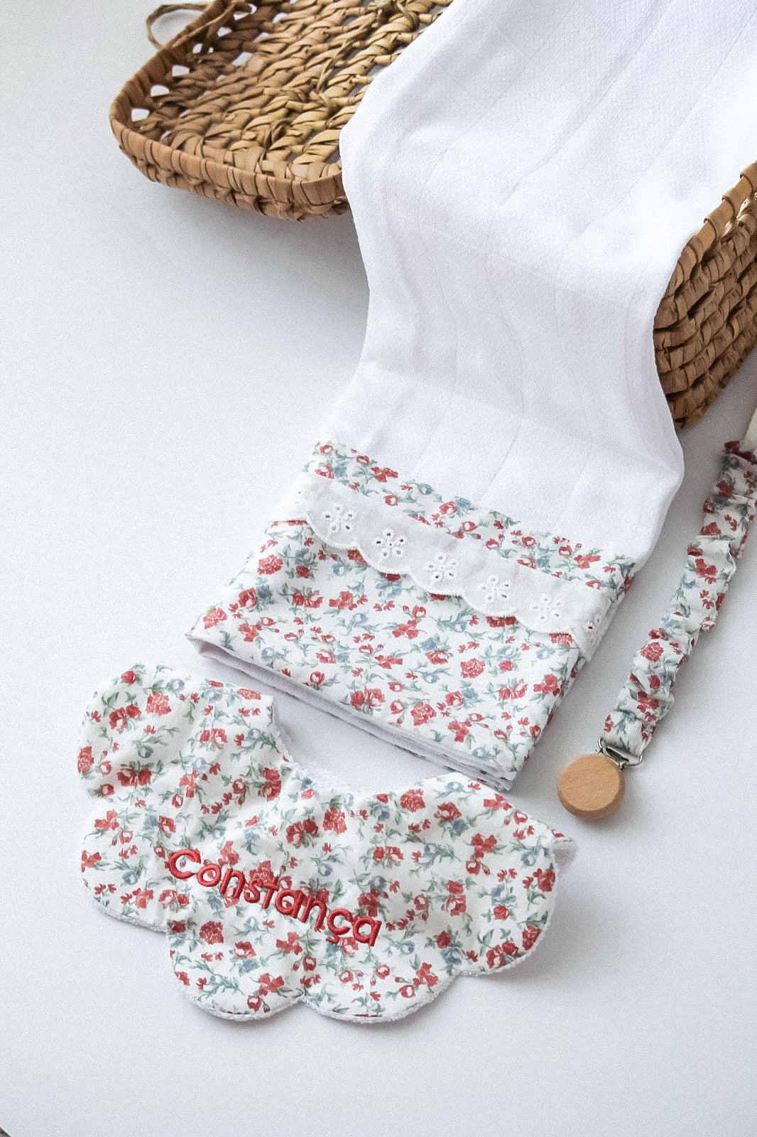 Fralda Algodão Florido Coral