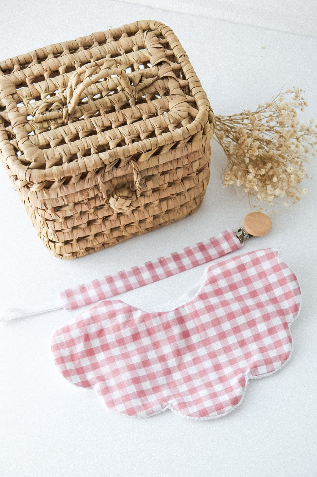 Babete Impermeável Vichy Rosa