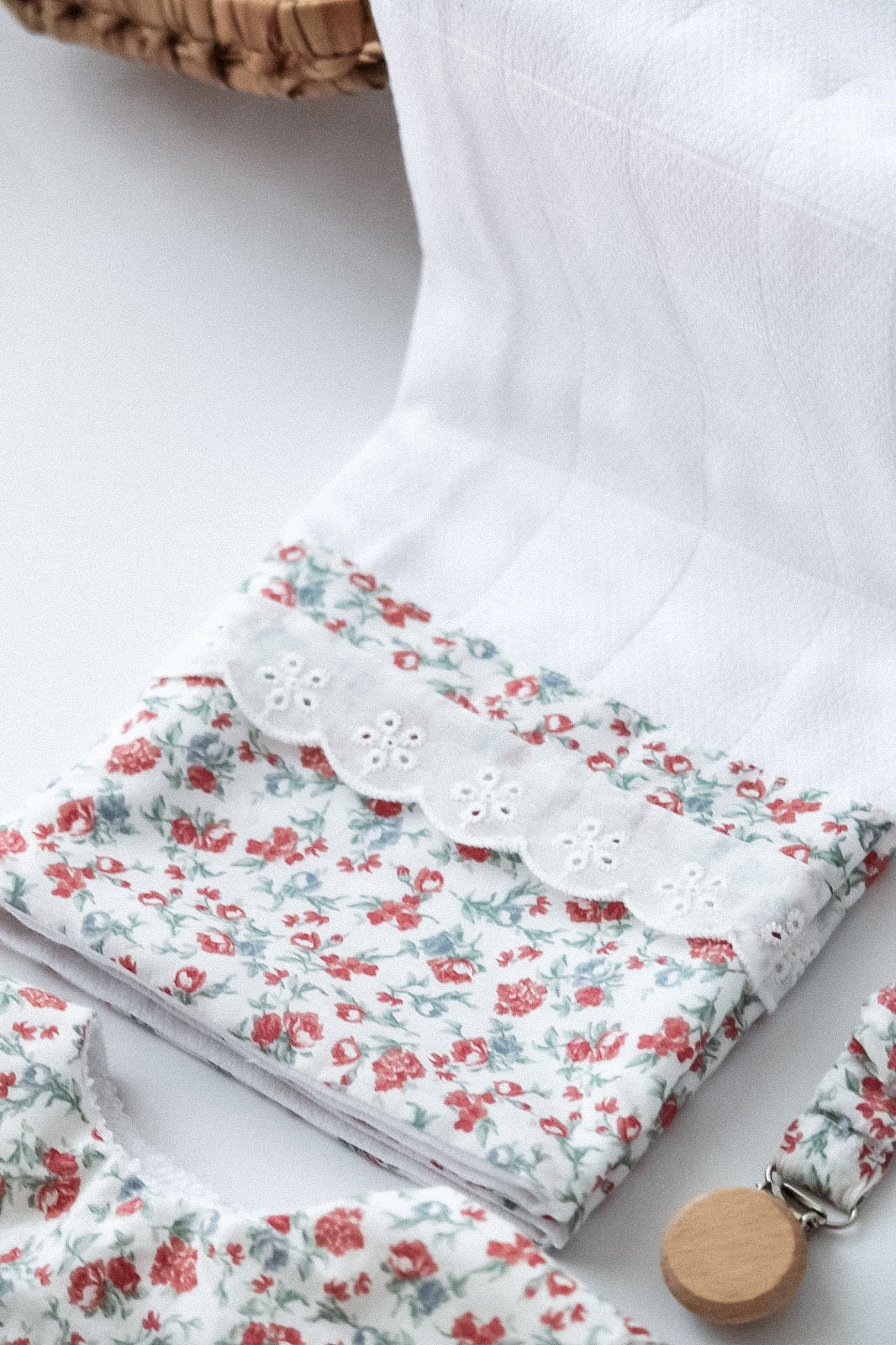 Fralda Algodão Florido Coral