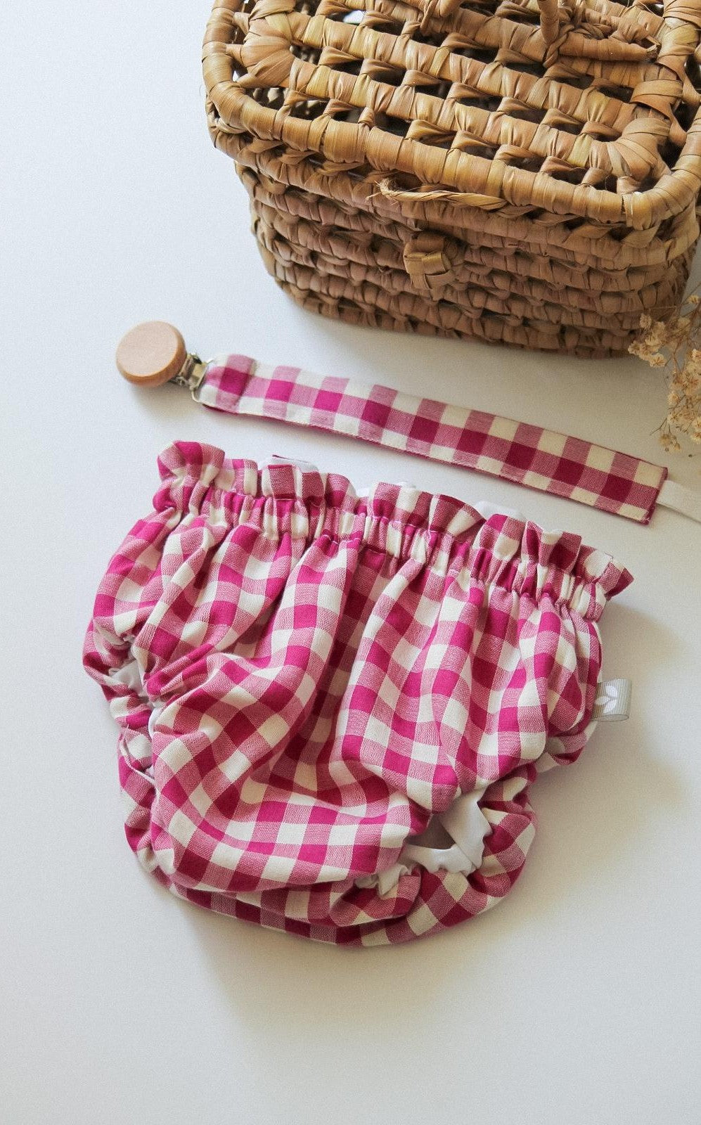 Tapa Fraldas Vichy Rosa